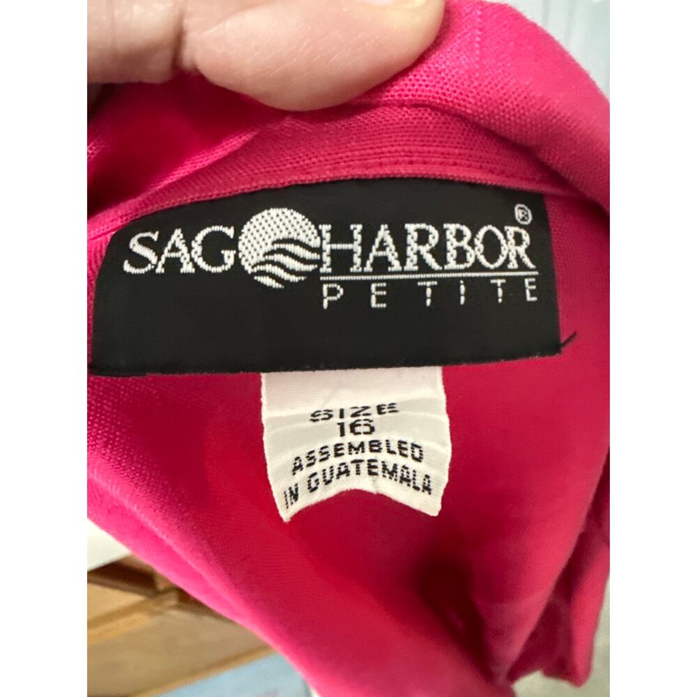 Sag Harbor Women's Size 16P Fuschia Short Sleeve Blazer - Picture 6 of 8